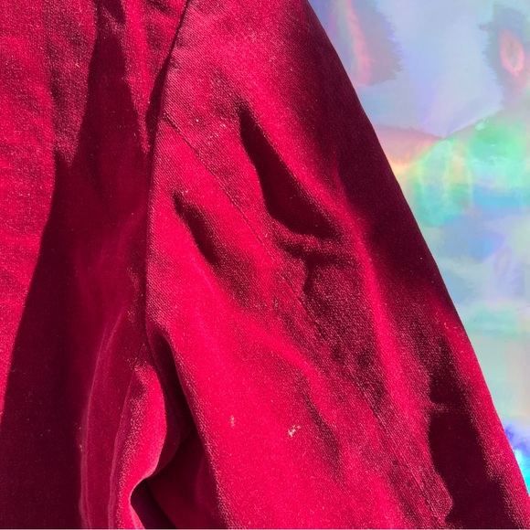 70s Maroon Velvet Slim Blazer - Picture 11 of 13